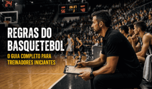 regras do basquetebol: Treinador de basquete segurando uma prancheta
